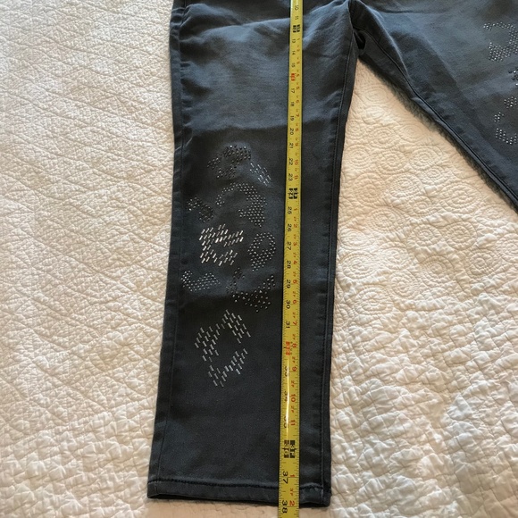 NWOT DG2 5-pocket dark gray jeans with gunmetal bling —virtual stretch (16P) - Picture 12 of 16